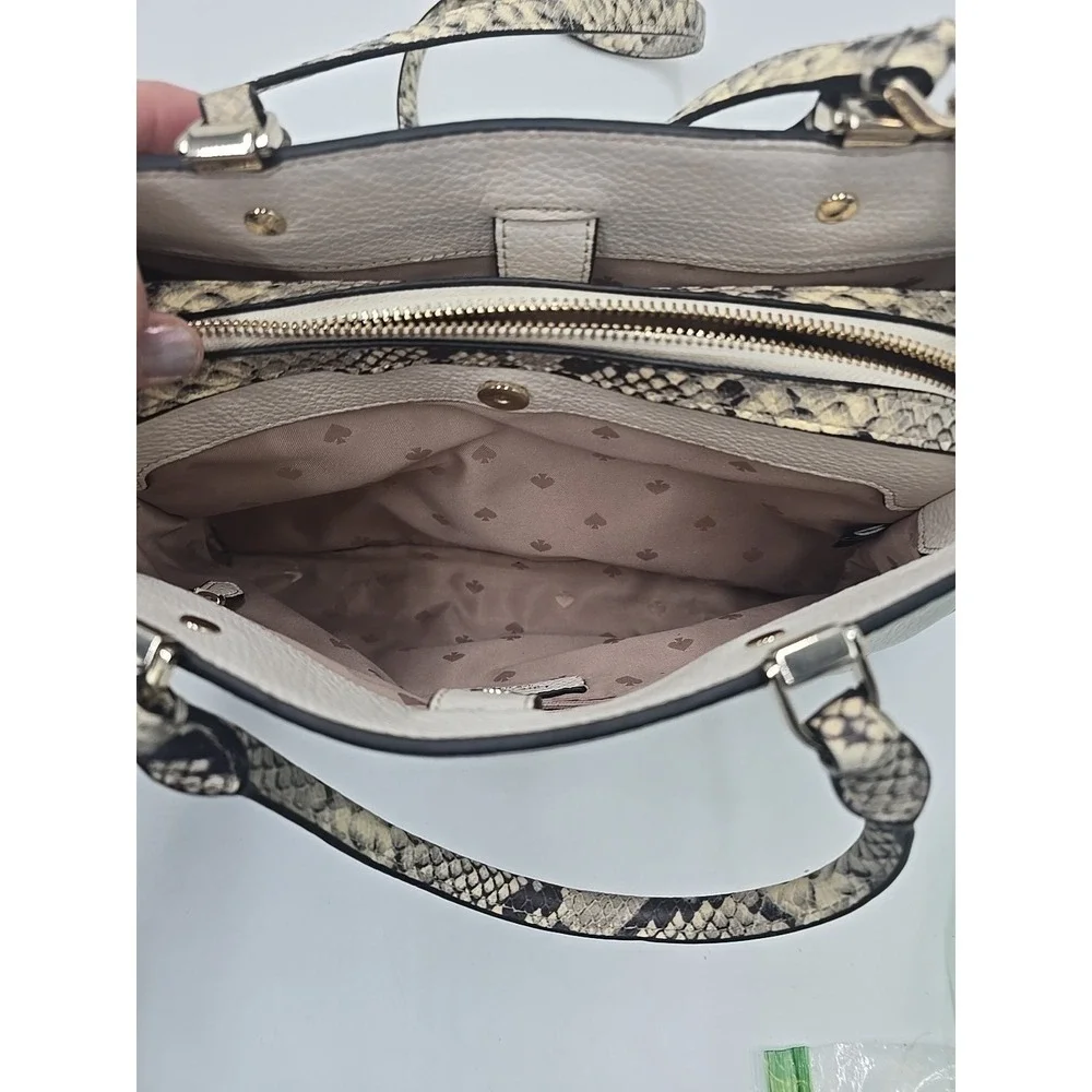 Kate Spade Leila Medium‎ Triple Compartment Satchel Bag Pebbled Crossbody